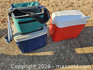 MaxSold Auction: Lot of Three Coolers: Soft-Sided, Small Hard, Medium Red/White - Virginia Beach (Virginia, USA) SELLER MANAGED Downsizing Online Auction - Beachview Drive