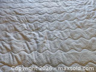 MaxSold Auction: Upholstered Tufted Wingback Bed Frame with Mattress, 85x87 - Virginia Beach (Virginia, USA) SELLER MANAGED Downsizing Online Auction - Beachview Drive
