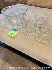 MaxSold Auction: Glass Salad Bowl and 3 Small Matching Bowls - Gig Harbor (Washington, USA) SELLER MANAGED Downsizing Online Auction - 31st Street Court Northwest (CONDO)