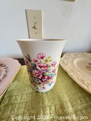 MaxSold Auction: Decorative Crown Ducal Porcelain Plates and Floral Vase - Burnaby (British Columbia, Canada) PARTNER MANAGED Estate Sale Online Auction - Cardston Court (CONDO)