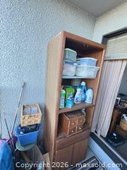 MaxSold Auction: Palliser Oak-Veneer Tall Storage Cabinet with Lower Cupboard - Burnaby (British Columbia, Canada) PARTNER MANAGED Estate Sale Online Auction - Cardston Court (CONDO)