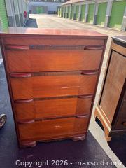 MaxSold Auction: Art Deco Waterfall Highboy Dresser - Hiram (Georgia, USA) SELLER MANAGED Reseller Online Auction - Hiram Acworth Highway (STORAGE)