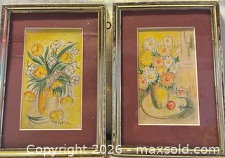 MaxSold Auction: Pair Of Vintage Artwork Framed By Artist Naomi Horn - Hiram (Georgia, USA) SELLER MANAGED Reseller Online Auction - Hiram Acworth Highway (STORAGE)