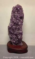 MaxSold Auction: Large Brazilian Amethyst Cluster Geode with Wood Display Stand - New Westminster (British Columbia, Canada) SELLER MANAGED Downsizing Online Auction - Hamilton Street