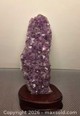 MaxSold Auction: Large Brazilian Amethyst Cluster Geode with Wood Display Stand - New Westminster (British Columbia, Canada) SELLER MANAGED Downsizing Online Auction - Hamilton Street