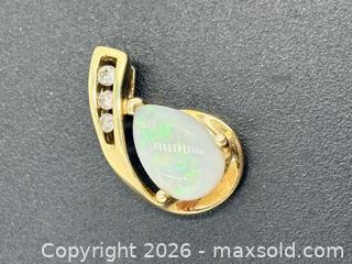 MaxSold Auction: 10k Gold Diamond & Opal Pendant 1.52 Grams - Esquimalt (British Columbia, Canada) PARTNER MANAGED Estate Sale Online Auction - Lampson Street