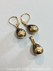 MaxSold Auction: 14k Gold Earrings and Pendant Set 2.36 Grams - Esquimalt (British Columbia, Canada) PARTNER MANAGED Estate Sale Online Auction - Lampson Street