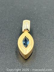 MaxSold Auction: 14k Gold Sapphire and Diamond Pendant 1.06g - Esquimalt (British Columbia, Canada) PARTNER MANAGED Estate Sale Online Auction - Lampson Street