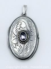 MaxSold Auction: 925 Sterling Silver Antique Amethyst Locket  - Esquimalt (British Columbia, Canada) PARTNER MANAGED Estate Sale Online Auction - Lampson Street