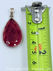 MaxSold Auction: 925 Sterling Silver Garnet Tear Drop Pendant 1.75”  - Esquimalt (British Columbia, Canada) PARTNER MANAGED Estate Sale Online Auction - Lampson Street