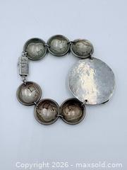 MaxSold Auction: 925 Sterling Silver Turquoise Coral and Fire Agate Mexico Coin Bracelet 8" Length - Esquimalt (British Columbia, Canada) PARTNER MANAGED Estate Sale Online Auction - Lampson Street