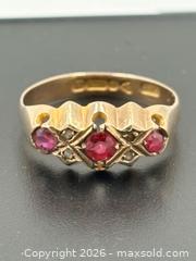 MaxSold Auction: 9k Gold & Ruby Ring Size 7 Marked EWM 2.06 Grams - Esquimalt (British Columbia, Canada) PARTNER MANAGED Estate Sale Online Auction - Lampson Street