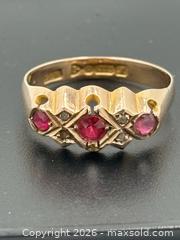 MaxSold Auction: 9k Gold & Ruby Ring Size 7 Marked EWM 2.06 Grams - Esquimalt (British Columbia, Canada) PARTNER MANAGED Estate Sale Online Auction - Lampson Street