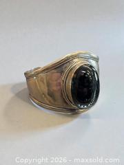 MaxSold Auction: Massive Sterling Silver Obsidian Cuff Bracelet 57.3 Grams - Esquimalt (British Columbia, Canada) PARTNER MANAGED Estate Sale Online Auction - Lampson Street