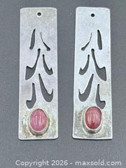 MaxSold Auction: Pair of vintage, Modernist Sterling Silver Pendants with Oval Cabochon Star Rubies 1.5” 5.24 Grams - Esquimalt (British Columbia, Canada) PARTNER MANAGED Estate Sale Online Auction - Lampson Street