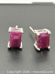 MaxSold Auction: Ruby Sterling Silver Earrings  - Esquimalt (British Columbia, Canada) PARTNER MANAGED Estate Sale Online Auction - Lampson Street