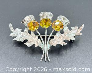MaxSold Auction: Scottish Citrine 925 Sterling Silver Brooch  - Esquimalt (British Columbia, Canada) PARTNER MANAGED Estate Sale Online Auction - Lampson Street