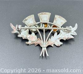 MaxSold Auction: Scottish Citrine 925 Sterling Silver Brooch  - Esquimalt (British Columbia, Canada) PARTNER MANAGED Estate Sale Online Auction - Lampson Street
