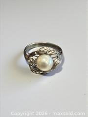 MaxSold Auction: Sterling Silver Art Deco Pearl Ring Size 6.25. 2.69 Grams - Esquimalt (British Columbia, Canada) PARTNER MANAGED Estate Sale Online Auction - Lampson Street
