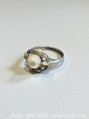 MaxSold Auction: Sterling Silver Art Deco Pearl Ring Size 6.25. 2.69 Grams - Esquimalt (British Columbia, Canada) PARTNER MANAGED Estate Sale Online Auction - Lampson Street