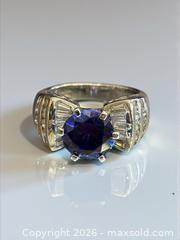 MaxSold Auction: Sterling Silver Blue and Clear Stone Ring Size 7  8.09 Grams - Esquimalt (British Columbia, Canada) PARTNER MANAGED Estate Sale Online Auction - Lampson Street