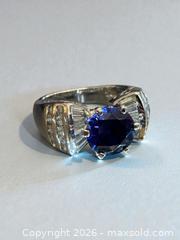 MaxSold Auction: Sterling Silver Blue and Clear Stone Ring Size 7  8.09 Grams - Esquimalt (British Columbia, Canada) PARTNER MANAGED Estate Sale Online Auction - Lampson Street
