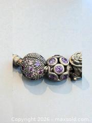 MaxSold Auction: Sterling Silver Pandora Bracelet with Pandora Gemstone Beads 7" Length  29.82 Grams - Esquimalt (British Columbia, Canada) PARTNER MANAGED Estate Sale Online Auction - Lampson Street