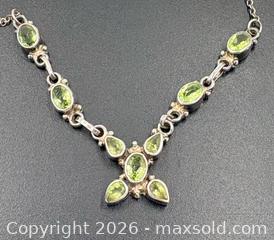 MaxSold Auction: Sterling Silver Peridot Necklace 20” length  - Esquimalt (British Columbia, Canada) PARTNER MANAGED Estate Sale Online Auction - Lampson Street