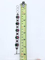 MaxSold Auction: Sterling Silver Watermelon Tourmaline Bracelet 8" Length - Esquimalt (British Columbia, Canada) PARTNER MANAGED Estate Sale Online Auction - Lampson Street