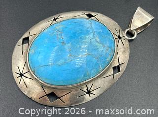 MaxSold Auction: Turquoise 925 Sterling Silver Pendant 24.45 Grams - Esquimalt (British Columbia, Canada) PARTNER MANAGED Estate Sale Online Auction - Lampson Street