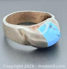 MaxSold Auction: Turquoise Inlay 925 Sterling Silver Ring Size 11  12.39g - Esquimalt (British Columbia, Canada) PARTNER MANAGED Estate Sale Online Auction - Lampson Street