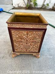 MaxSold Auction: Decorative Trash Can/Planter  - Redwood City (California, USA) SELLER MANAGED Downsizing Online Auction -  Glenwood Avenue