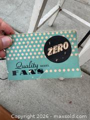 MaxSold Auction: Vintage Zero Fan  - Redwood City (California, USA) SELLER MANAGED Downsizing Online Auction -  Glenwood Avenue