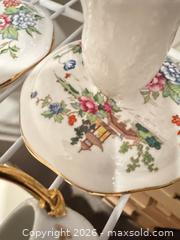 MaxSold Auction: Crown Staffordshire Pagoda Bone China Candlestick Pair - Douglasville (Georgia, USA) PARTNER MANAGED Downsizing Online Auction - Highway 92 - Fairburn Road (CONDO)