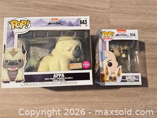 MaxSold Auction: Funko Pop! Avatar: Appa #643 & Aang with Momo #534 (BoxLunch) - Douglasville (Georgia, USA) PARTNER MANAGED Downsizing Online Auction - Highway 92 - Fairburn Road (CONDO)