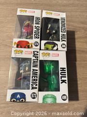 MaxSold Auction: Funko Pop! Lot — Iron Spider, Captain America, Venomized Hulk, Hulk - Douglasville (Georgia, USA) PARTNER MANAGED Downsizing Online Auction - Highway 92 - Fairburn Road (CONDO)