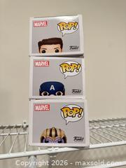 MaxSold Auction: Funko Pop! Marvel Avengers Lot of 3: Tony Stark, Captain America, Thanos - Douglasville (Georgia, USA) PARTNER MANAGED Downsizing Online Auction - Highway 92 - Fairburn Road (CONDO)