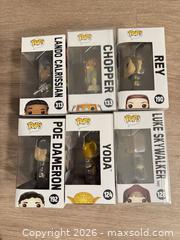 MaxSold Auction: Funko Pop! Star Wars Lot - 6 Figures: Lando, Chopper, Rey, Poe, Yoda, Luke - Douglasville (Georgia, USA) PARTNER MANAGED Downsizing Online Auction - Highway 92 - Fairburn Road (CONDO)
