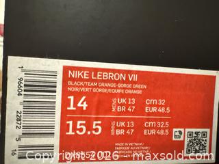 MaxSold Auction: Nike LeBron VII DX8554-001 Black/Team Orange-Gorge Green - Douglasville (Georgia, USA) PARTNER MANAGED Downsizing Online Auction - Highway 92 - Fairburn Road (CONDO)