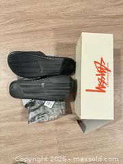 MaxSold Auction: Nike x Stussy Benassi JDI Slide Size 13 Black/White - Douglasville (Georgia, USA) PARTNER MANAGED Downsizing Online Auction - Highway 92 - Fairburn Road (CONDO)