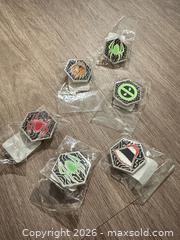 MaxSold Auction: Set of 6 Hexagon Enamel Pins — Spider-Man/Venom Style Icons - Douglasville (Georgia, USA) PARTNER MANAGED Downsizing Online Auction - Highway 92 - Fairburn Road (CONDO)