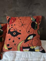 MaxSold Auction: Joan Miró chain stitch Kite Flying cushion A - Toronto (Ontario, Canada) PARTNER MANAGED Downsizing Online Auction Part 1 - Mclevin Avenue