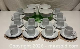 MaxSold Auction: Espresso Cups & Saucers & Green Depression Glass Tray - Richmond (California, USA) PARTNER MANAGED Reseller Online Auction - Fresno Avenue