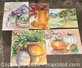 MaxSold Auction: Unframed Watercolors - Richmond (California, USA) PARTNER MANAGED Reseller Online Auction - Fresno Avenue