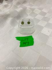 MaxSold Auction: Peridot Silver Studs marked 925 - Kawartha Lakes (Ontario, Canada) SELLER MANAGED Reseller Online Auction - Lindsay Street South
