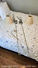 MaxSold Auction: Brushed Satin Nickel Wall-Mounted Dual Swing-Arm Lamps (Pair) - Toronto (Ontario, Canada) PARTNER MANAGED Downsizing Online Auction - Creekwood Drive
