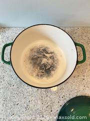 MaxSold Auction: Cuisinart Enameled Cast Iron Dutch Oven with Lid, Green - Toronto (Ontario, Canada) PARTNER MANAGED Downsizing Online Auction - Creekwood Drive