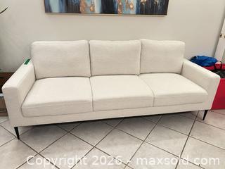 MaxSold Auction: Light Beige Three-Seat Sofa, 83" W x 32" D x 32" H - Toronto (Ontario, Canada) PARTNER MANAGED Downsizing Online Auction - Creekwood Drive