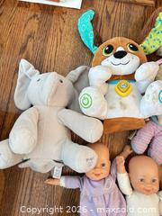 MaxSold Auction: Lot of 12 Mixed Plush Toys & Baby Dolls — LeapFrog, GUND, Fisher-Price - Toronto (Ontario, Canada) PARTNER MANAGED Downsizing Online Auction - Creekwood Drive