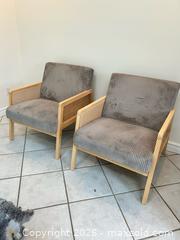 MaxSold Auction: Mid-Century Modern Gray Corduroy Lounge Chairs (Pair) - Toronto (Ontario, Canada) PARTNER MANAGED Downsizing Online Auction - Creekwood Drive
